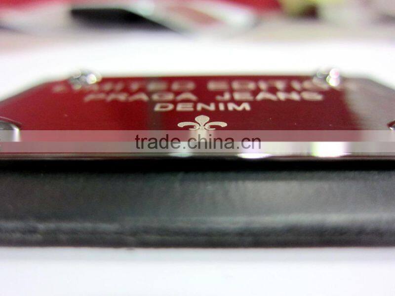Embossed logo leather label for jeans