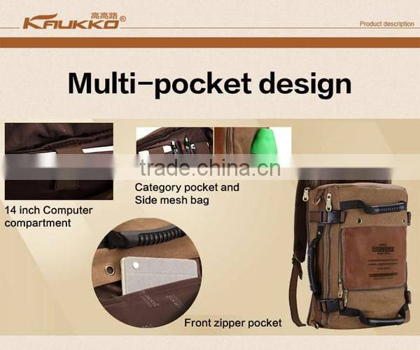 2016 canvas leather vintage Duffel travelling Bags men backpack bag