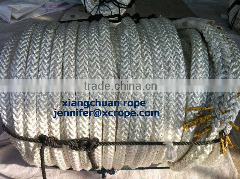 mooring rope polyester nylon 12 strands 68mm 200m with 1.5M splice eyes in both ends