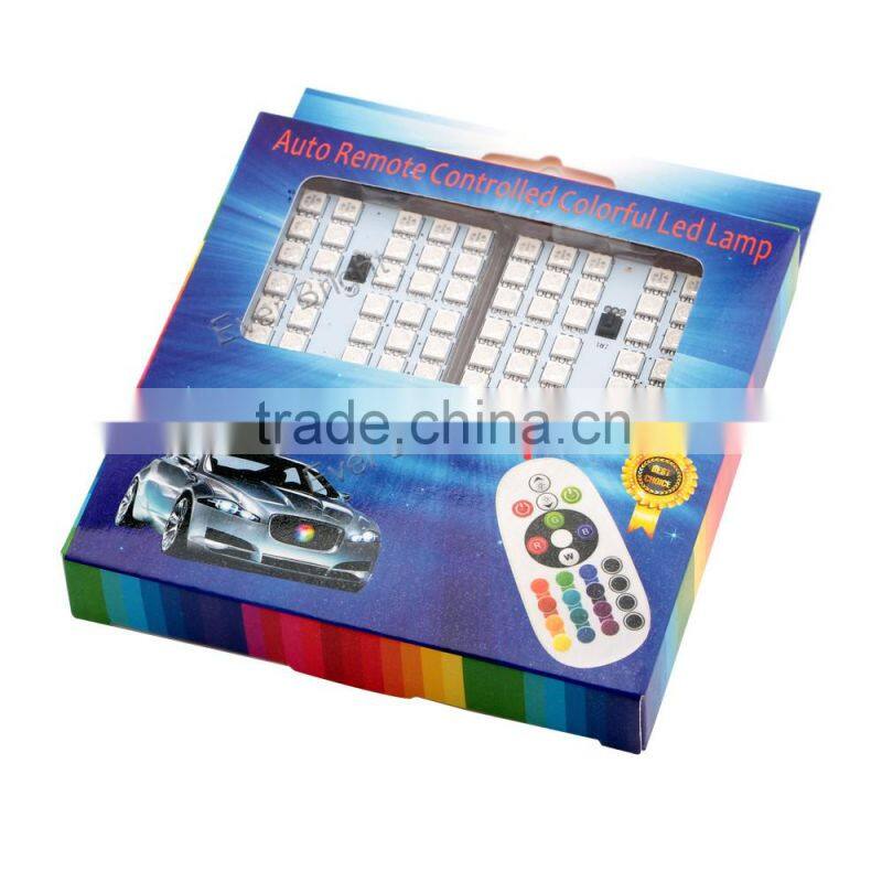 2016 5050 36smd 2pcs bulbs festoon/T10/Ba9s RGB controller led panel light square