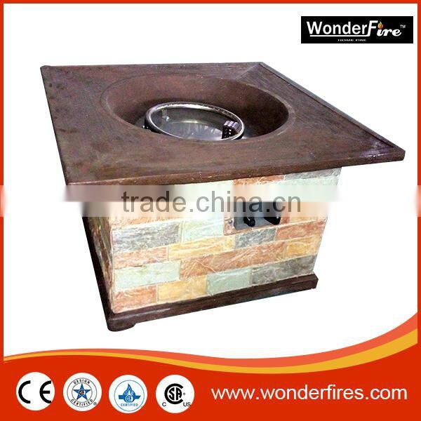 Square Magnesia Gas Fire Pit Table