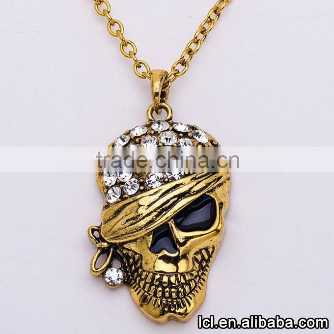 Necklace earrings set for Halloween, skull shaped necklace jewelry set