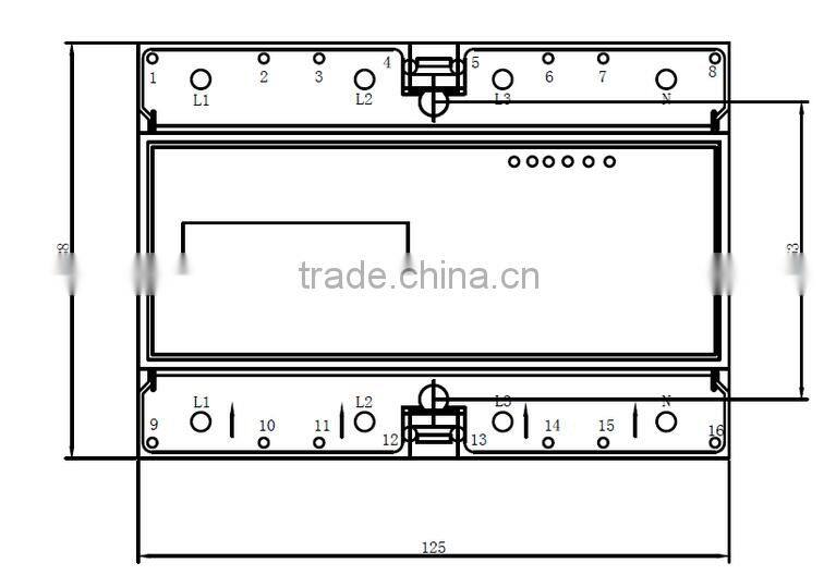 Three phase four wire din-rail electrical meter DTS5188