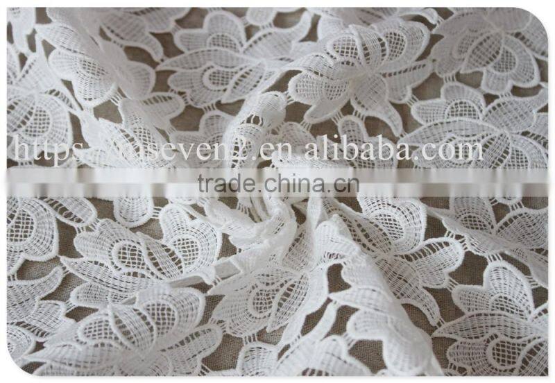 High quality allover embroidery flower water soluble korea lace fabric wholesale