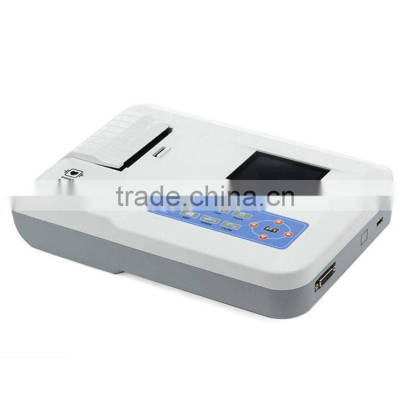 CE&ISO Best Price Color Screen Medical Equipment 3 Channel Electrocardiograph ECG Machine with Software EKG Machine-903BS-Shelly