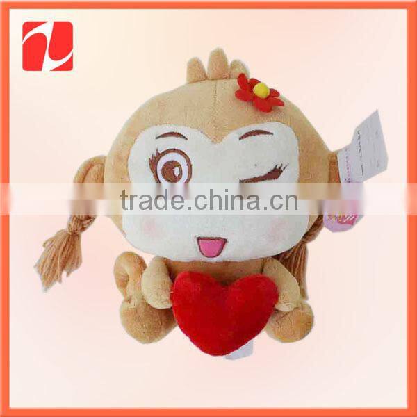 Pretty cute soft mini stuffed plush valentine monkey