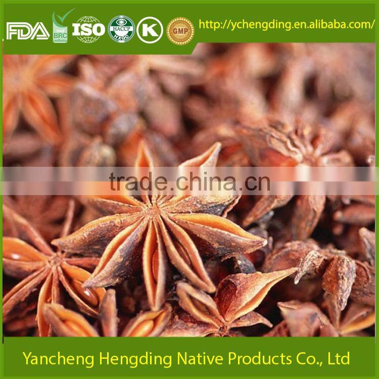Factory supply natural Star Anise from jiangsu of China/Whole star anise good quality and big quantity