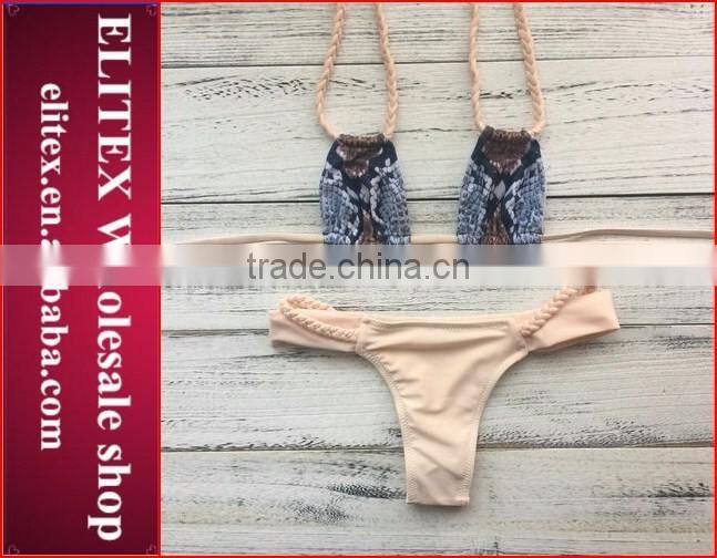 2017 Newest scorpion top cheeky bottom sexy print lady swimwear CK347