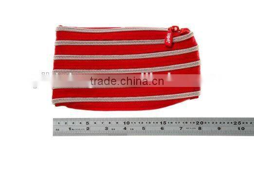 Rainbow Pencil Case, Red & Silver, 7.87"x1.2"x4.72" / 20x3x12cm