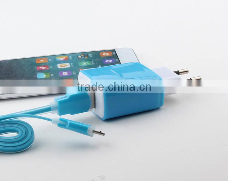 Portable 2 USB Ports Mobile Phone Travel Charger With US / EU Plug