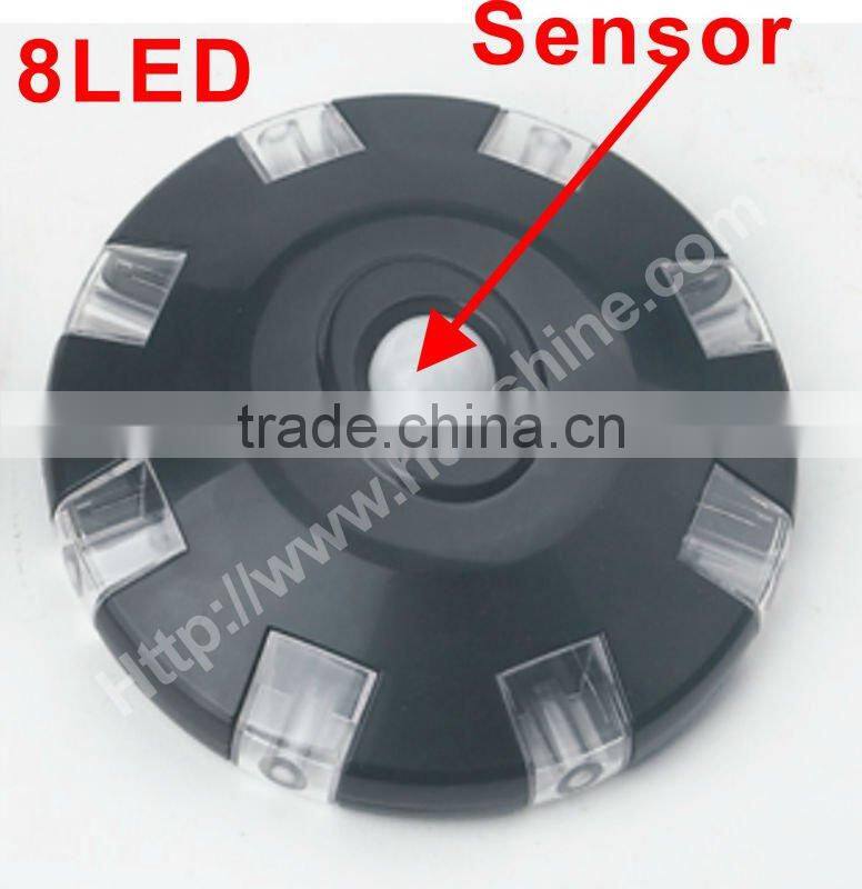 cheap black hot energy saving sensor light with 8led
