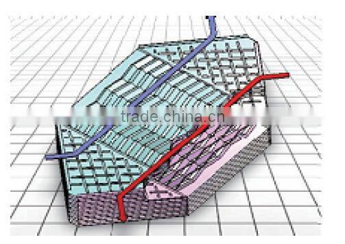 Hexagonal aluminum cross-counterflow heat exchanger for air conditioning system