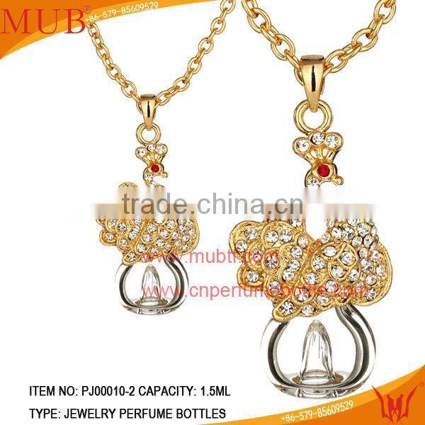 Swan Shape Necklace Pendant Glass Perfume bottle jewelry Necklace