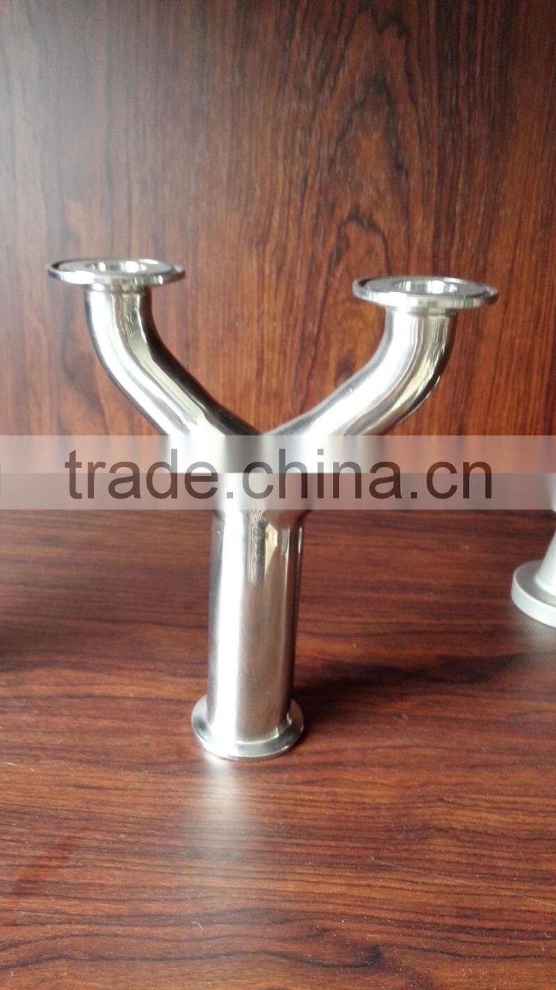 304 316 Y tee with tri clamp end(according to your drawing)