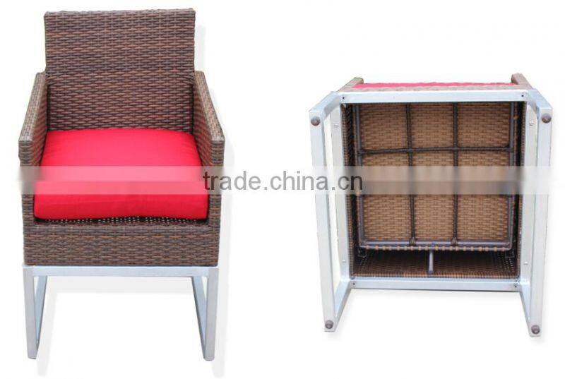 Rattan outdoor furniture cafe table chair set