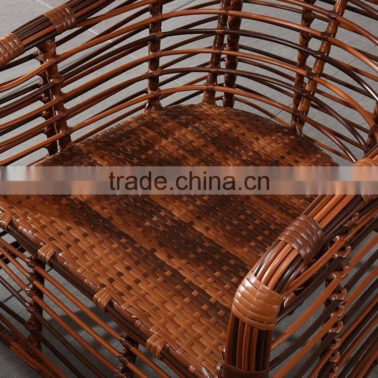 Brown Color Poly Rattan Garden Furniture Set 1 Table 4 Chairs