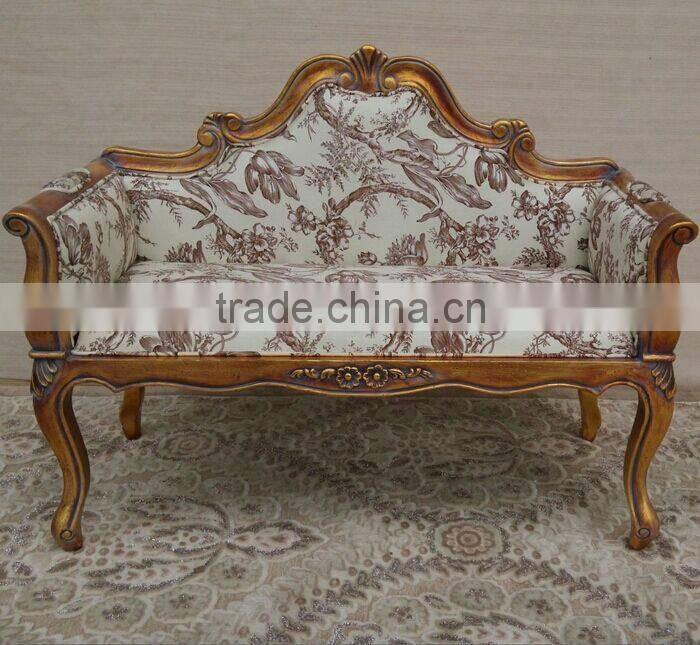 BISINI Solid Wood Long Sofa Chair, Elegant Living Room Leisure Chair, Good Quality Shoe Changing Chair (BF01-X1192)