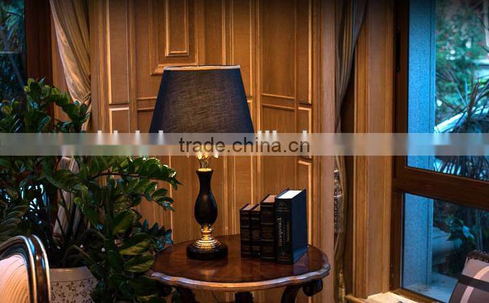 Concise design black color marble body table lamp