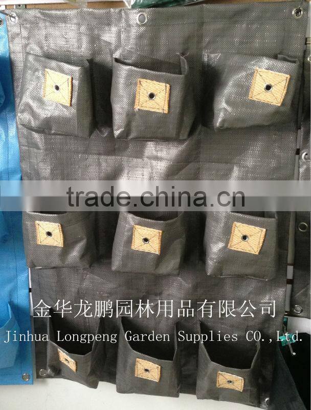 Garden Organic Flower Pot Bags,PP Planting DIY Garden Pouches,Wall Hanging Grow Planter,Vegetable Bag