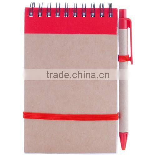 recycled ecofriendly block-notes with ballpen 65pages