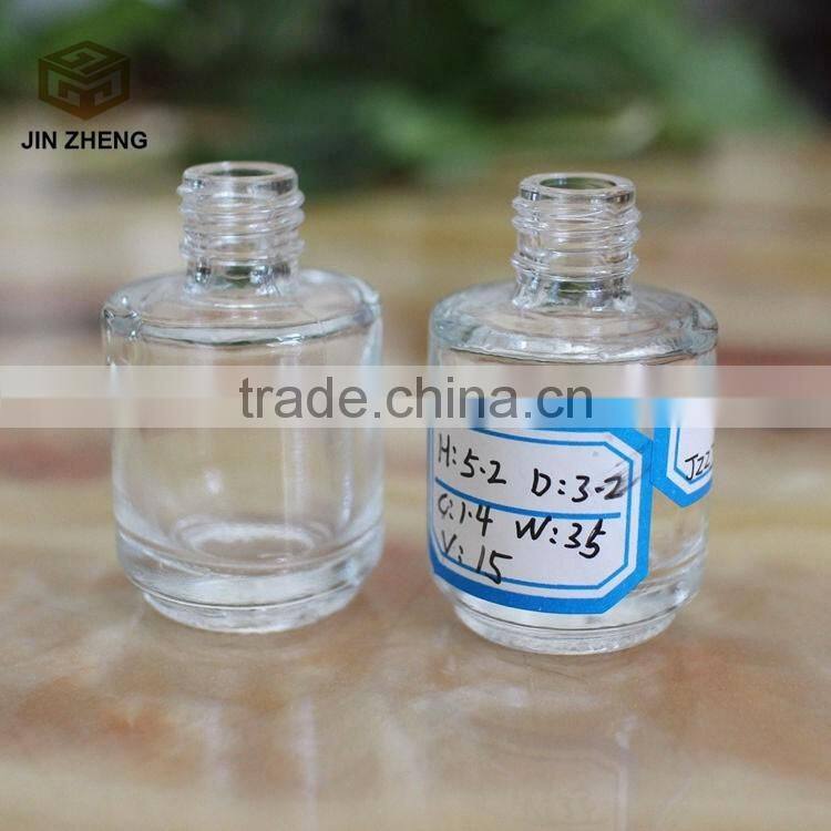 Wholesale 15ml Empty Round Nail Polish Bottle Clear Glass With Agitator Black Cap