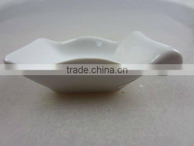 Stock white porcelain rectangle sauce dish