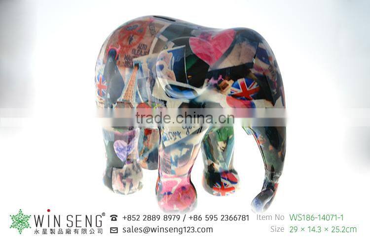 large lovely promotion gifts painting ceramic elephant saving bank