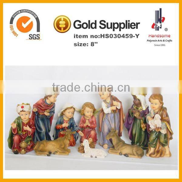 8''h Golden nativity sets for christimas decoration
