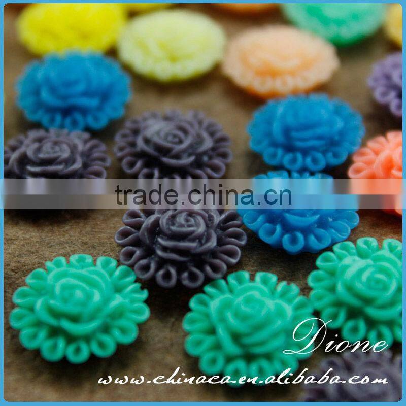 small size and colorful cheap resin flower cabochon