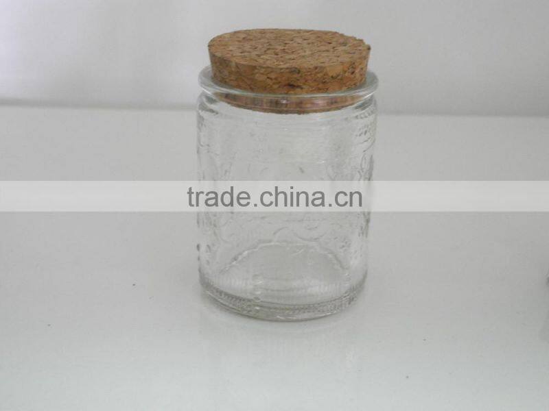 promotional glass pots and pans with cork and texture