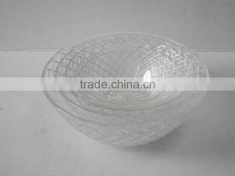 5pcs promotional clear crystal glass fruit bowl set