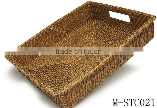 Brown rectangle straw basket & water grass basket & straw tray (factory supplier)