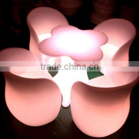 Hot sale commerical fashion illuminated growing high quality plastic LED sofa with 16 colors change