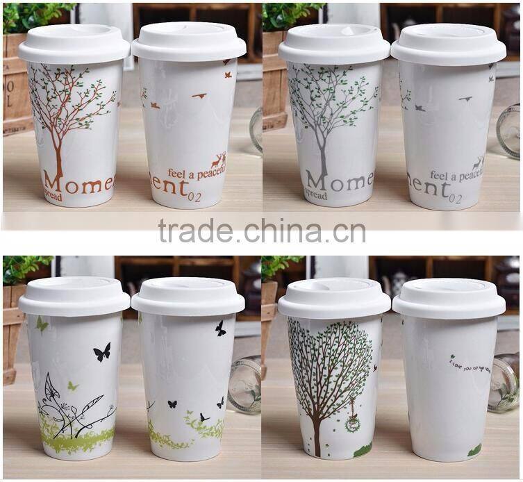 custom ceramic coffee mug with silicone lid