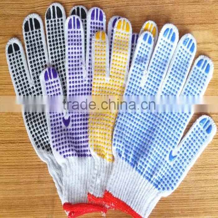 13 gauge PVC dotted cotton gloves/working gloves/safety gloves