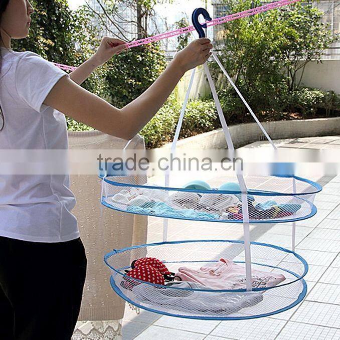 Round Sweater Drying Rack Folding Double Hanging Clothes Laundry Basket Dryer Clothes Drying Racks(TM-CPH-017)