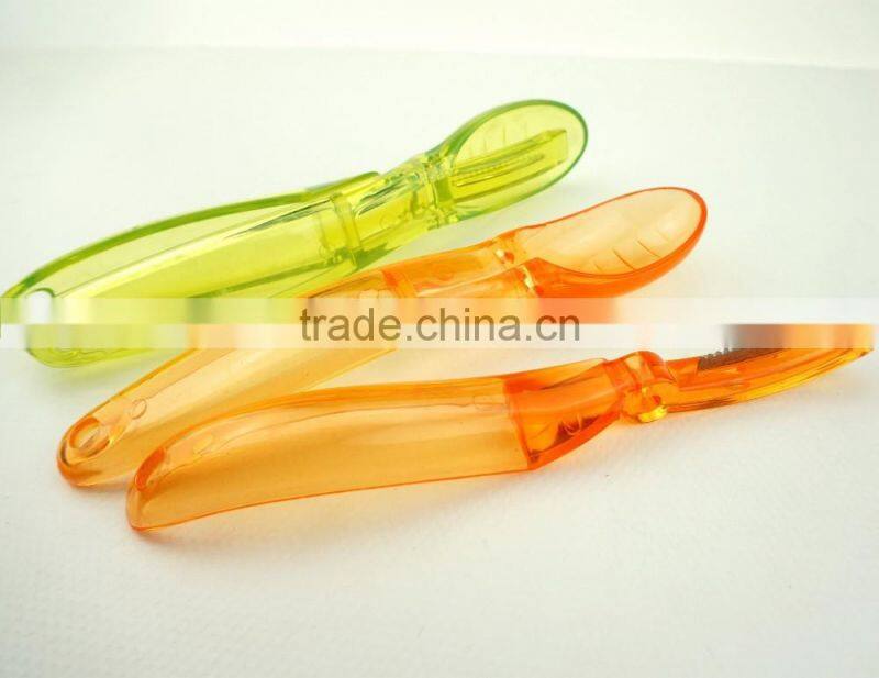 41058 Promotion 2 in 1 Kitchen Fruits Spoon Scoops scale Peeler Kitchen Gadget