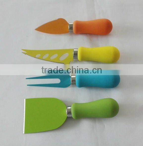 colorful stainless steel cheese knife set with ABS handle