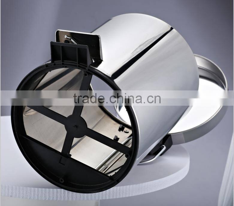 Home Used Indoor Metal Waste Bin With Swing Cover