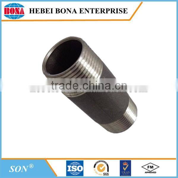 Top quality black seamless steel pipe nipple