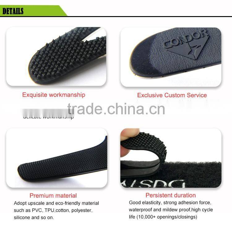 Custom elastic band loop sleeve tab hook and loop