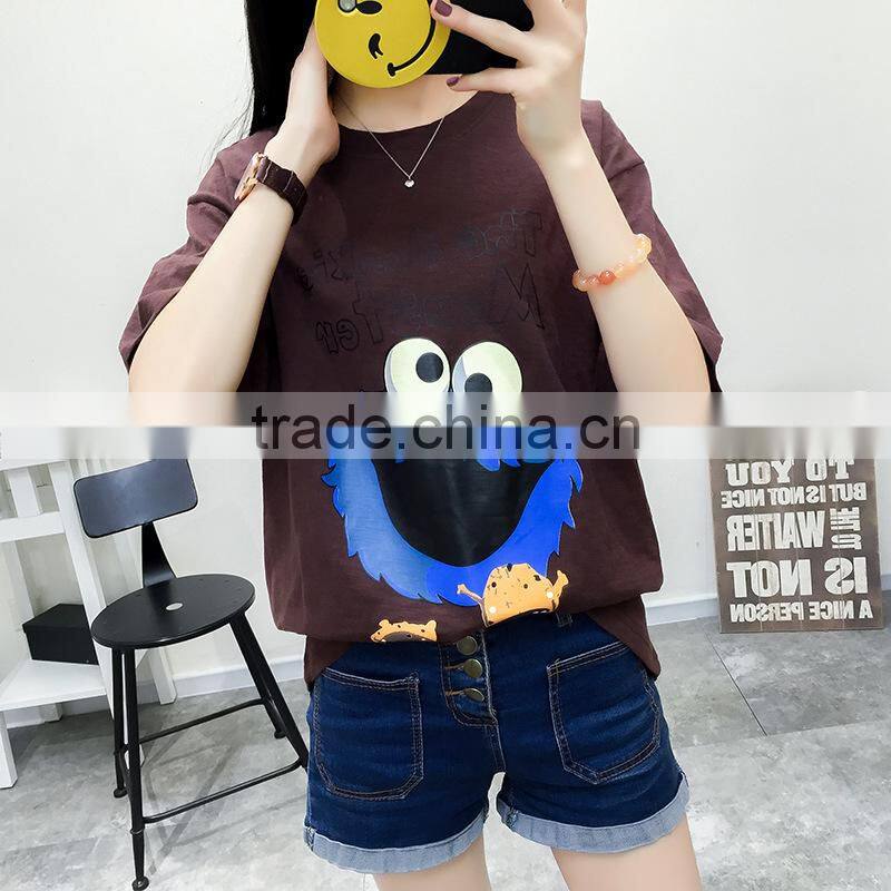 Women summer fashion customized letter print t shirt casual short sleeve t shirt
