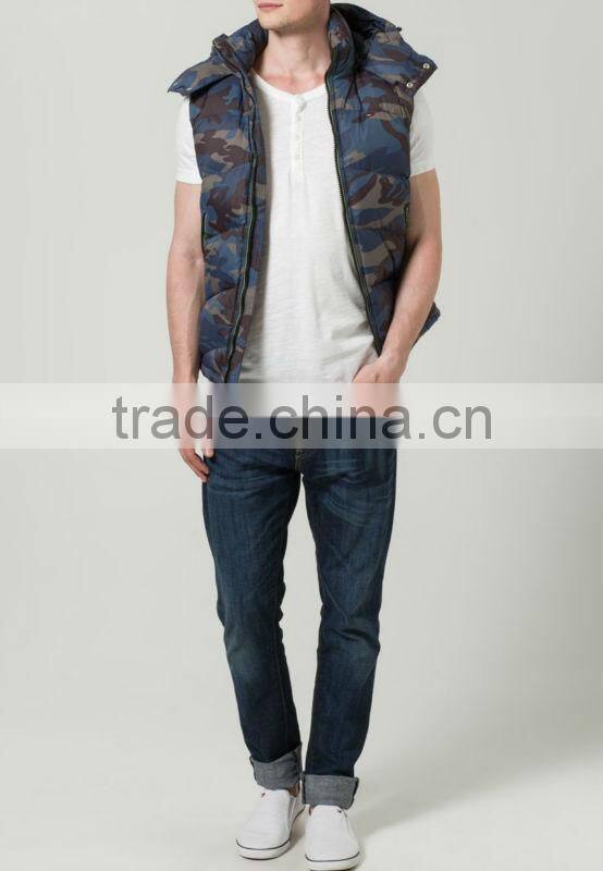 ALIKE 2014 new design men's camo cotton fill waistcaot /camo waistcoat