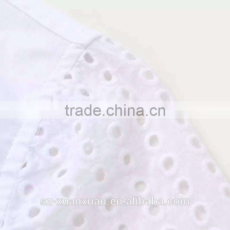 2016 Wholesale plain white cotton ladies office shirt