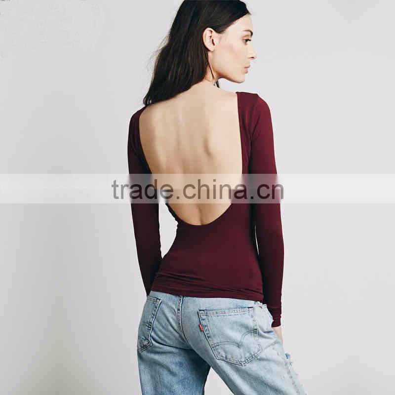 best sell latest fashion long top design new model sexy women t shirt