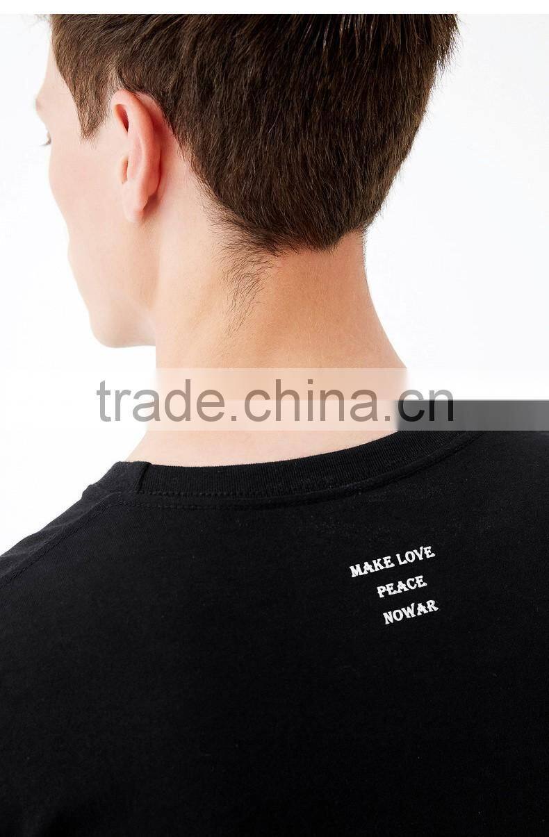 Customized blank printing black tee fashion hip hop design men t-shirt