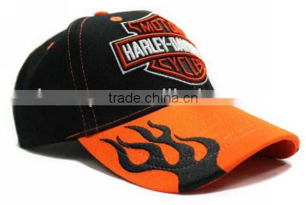 Cheap flame long bill baseball cap for sale