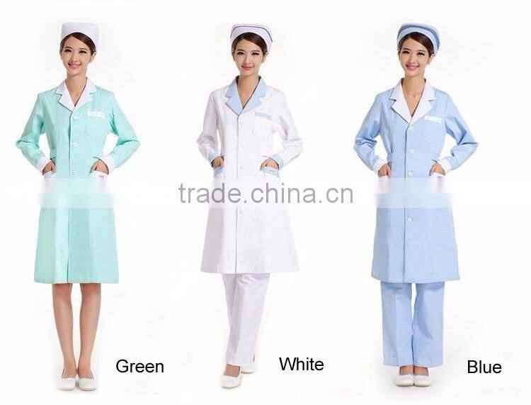 Juqian 2016 in stock items wholesale hospital tailored collar uniform colors