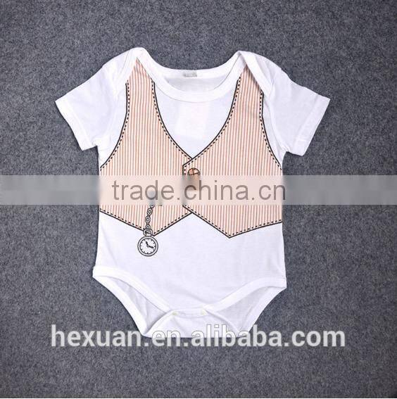 Short sleeve cartoon printing wholesale baby romper gift set