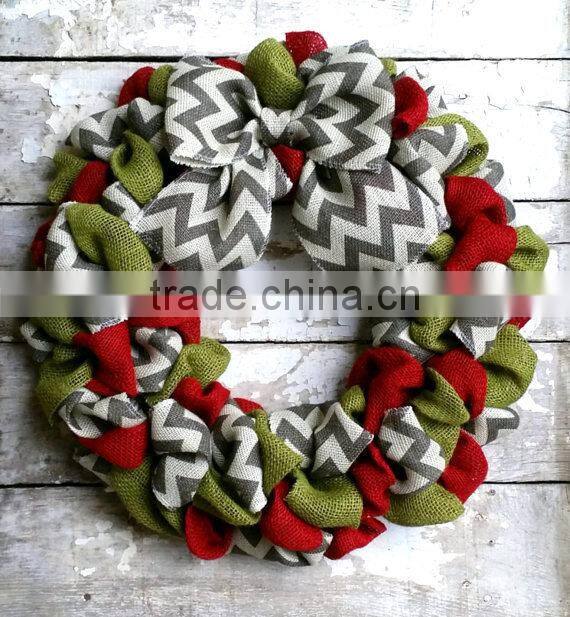 Custom muticolor Burlap Christmas Wreath